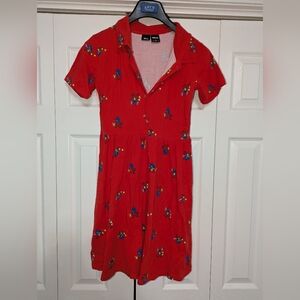Disney Red Mini Dress with Blue and Yellow Accents